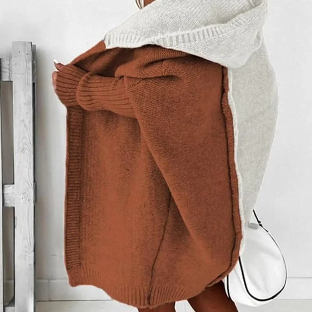 Woman's Open Front Long Sleeve Hooded Knit Cardigan